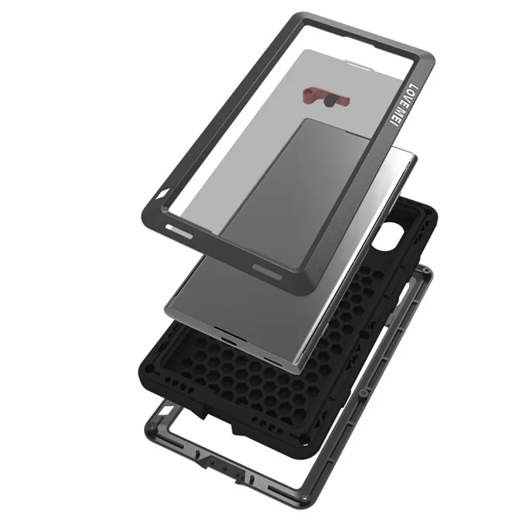 LOVE MEI Shockproof Metal Dust-proof Defender Mobile Shell for Sony Xperia XA1 Plus - Black