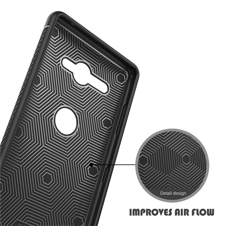 IVSO Gentry Series Leather Coated Soft TPU Casing for Sony Xperia XZ2 Compact - Black