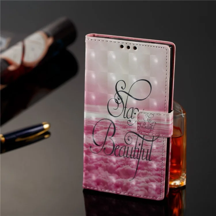 3D Pattern Printing Wallet Stand Leather Case for Sony Xperia L2 - Stay Beautiful