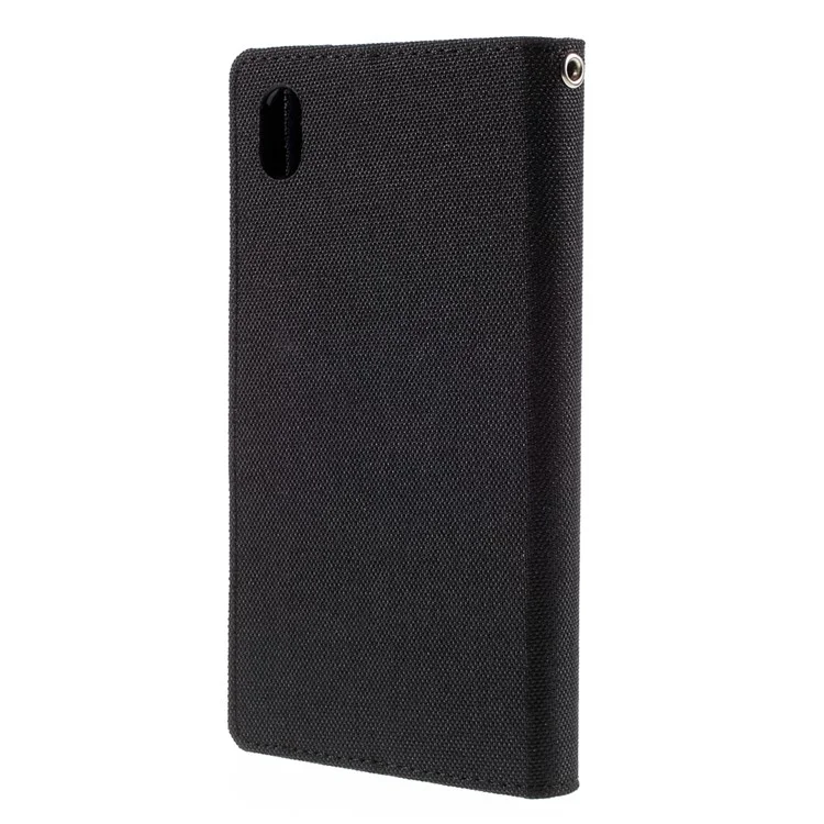 MERCURY GOOSPERY Canvas Wallet Leather Case for Sony Xperia Z5 / Z5 Dual - Black