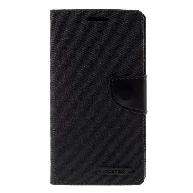 MERCURY GOOSPERY Canvas Wallet Leather Case for Sony Xperia Z5 / Z5 Dual - Black