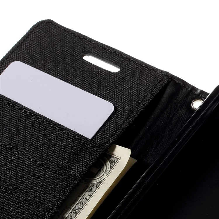 MERCURY GOOSPERY Canvas Wallet Leather Case for Sony Xperia Z5 / Z5 Dual - Black