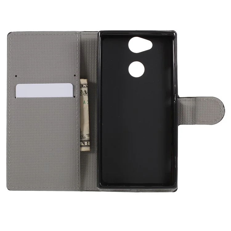 Pattern Printing PU Leather Magnetic Wallet Stand Phone Cover for Sony Xperia XA2 - Do Not Touch My Phone