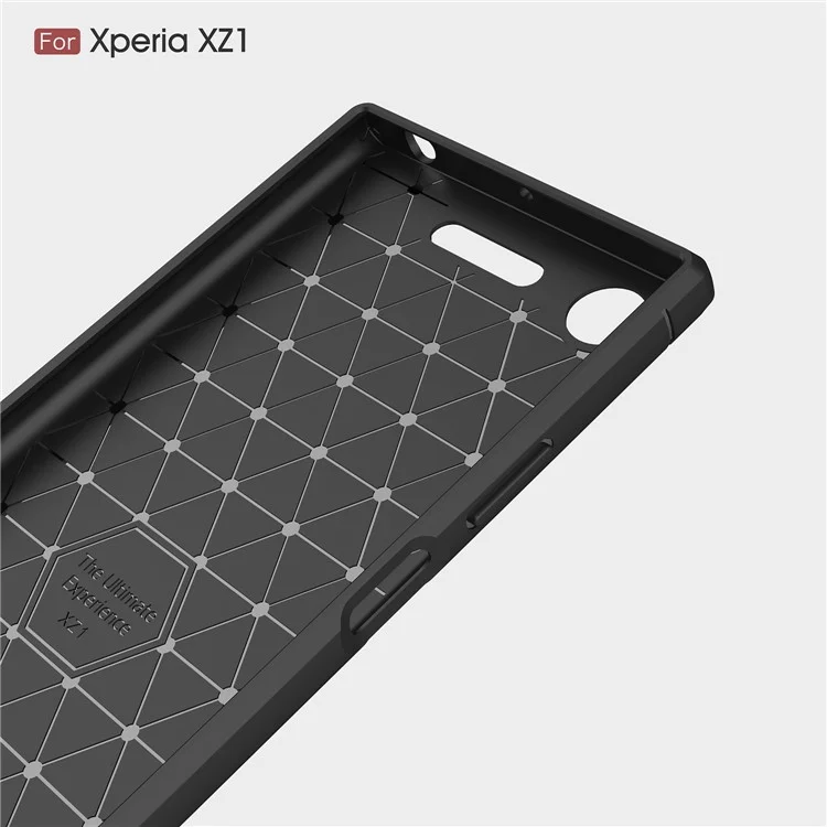 50Pcs/Set Carbon Fiber Texture Brushed TPU Mobile Cover for Sony Xperia XZ1 - Black