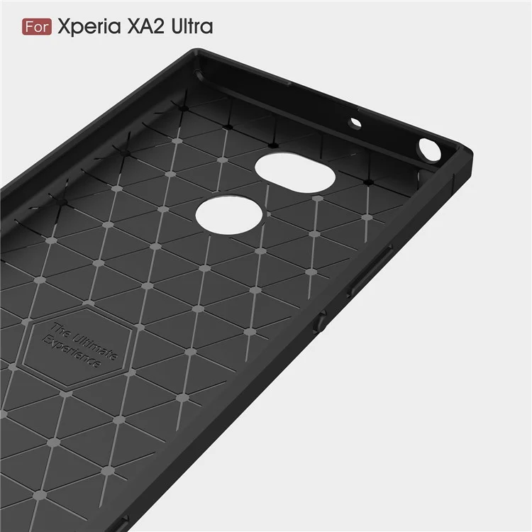 50Pcs/Set Carbon Fiber Texture Brushed TPU Case for Sony Xperia XA2 Ultra - Black