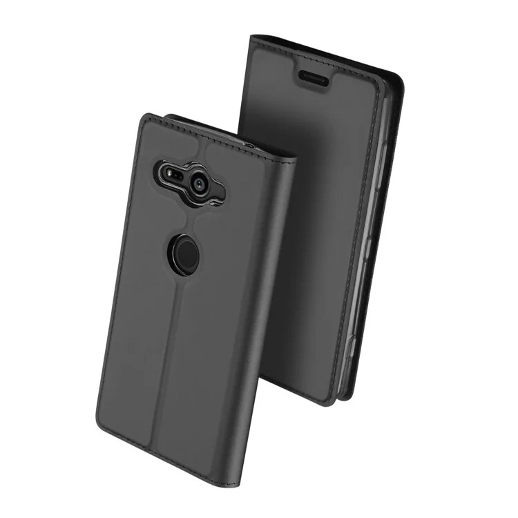 DUX DUCIS Skin Pro Series Leather Stand Case for Sony Xperia XZ2 Compact - Grey