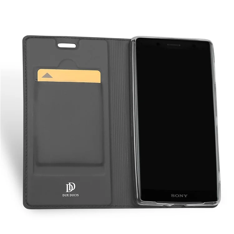 DUX DUCIS Skin Pro Series Leather Stand Case for Sony Xperia XZ2 Compact - Grey