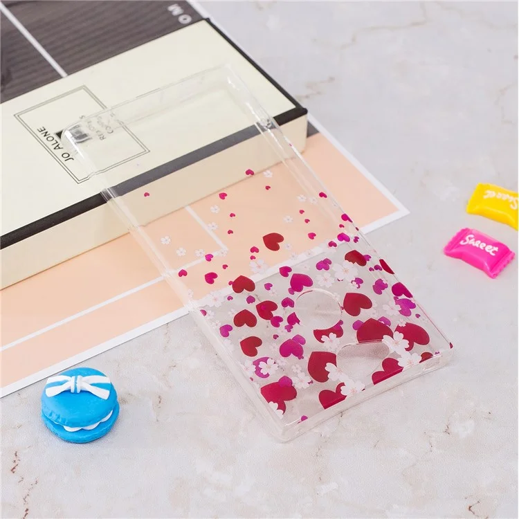 Pattern Printing IMD TPU Soft Casing for Sony Xperia XA2 - Rose Heart