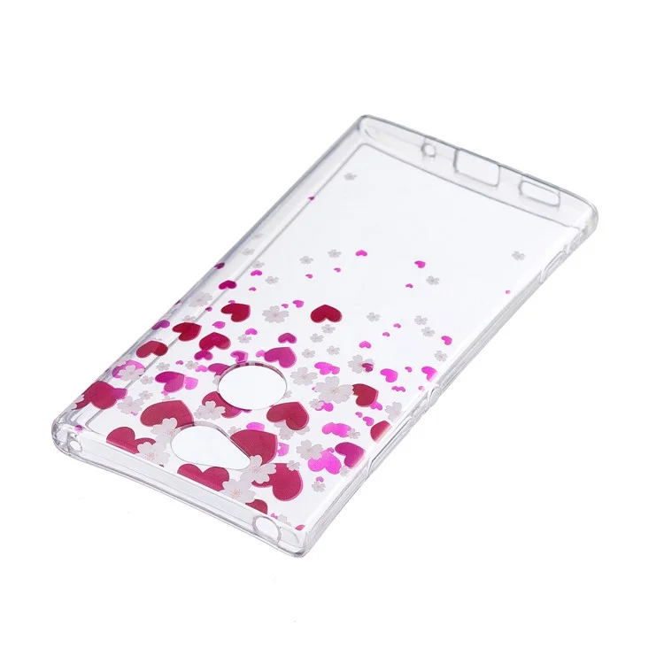 Pattern Printing IMD TPU Soft Casing for Sony Xperia XA2 - Rose Heart