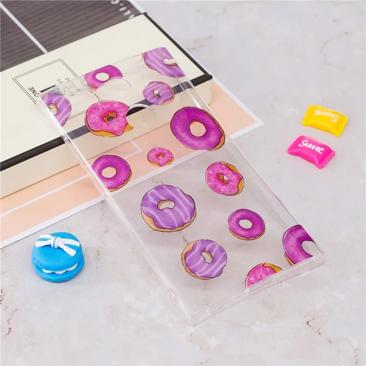 Pattern Printing IMD TPU Soft Phone Case for Sony Xperia L2 - Doughnuts