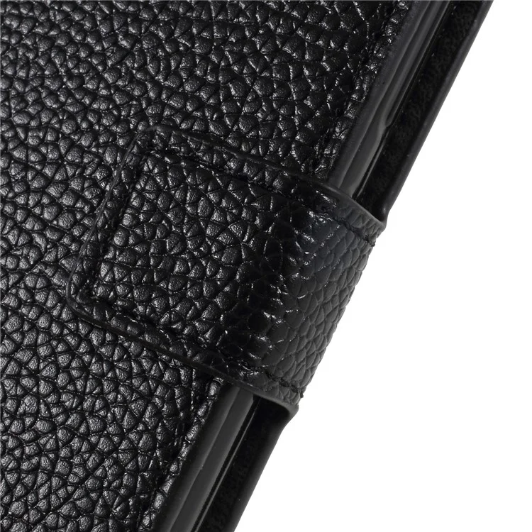 Litchi Grain Leather Wallet Stand Mobile Case for Sony Xperia XA2 - Black