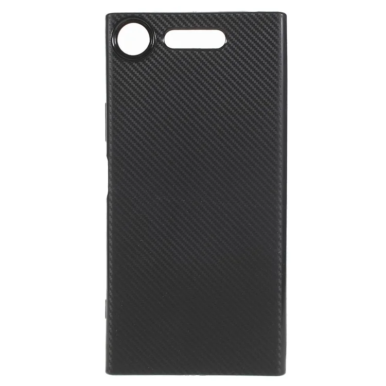 Carbon Fiber Texture Soft TPU Mobile Phone Shell for Sony Xperia XZ1 - Black
