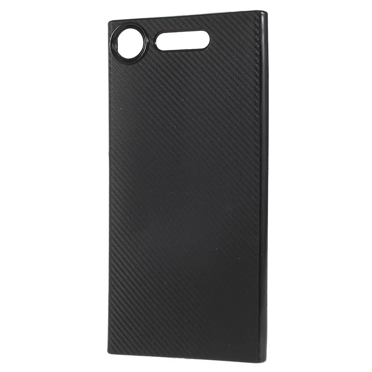 Carbon Fiber Texture Soft TPU Mobile Phone Shell for Sony Xperia XZ1 - Black