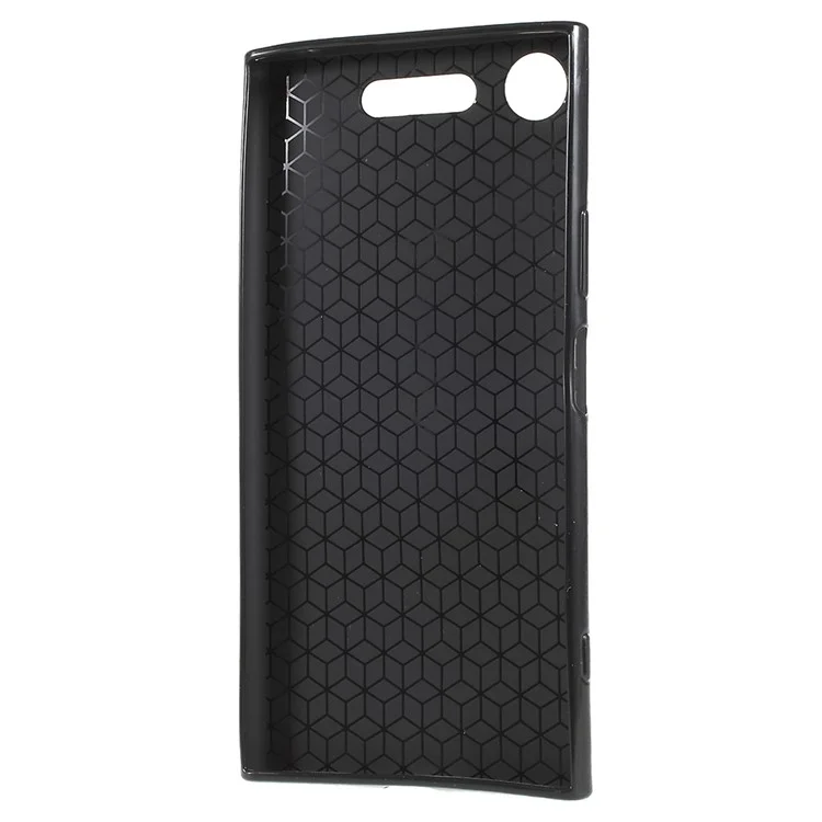 Carbon Fiber Texture Soft TPU Mobile Phone Shell for Sony Xperia XZ1 - Black