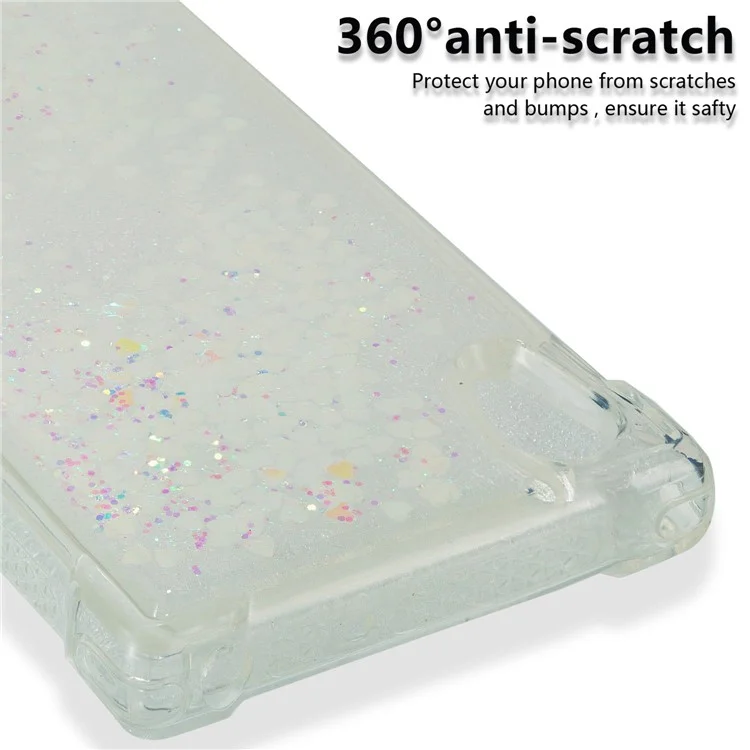 Dynamic Glitter Powder Sequins TPU Shockproof Case for Sony Xperia XA1 - Pink