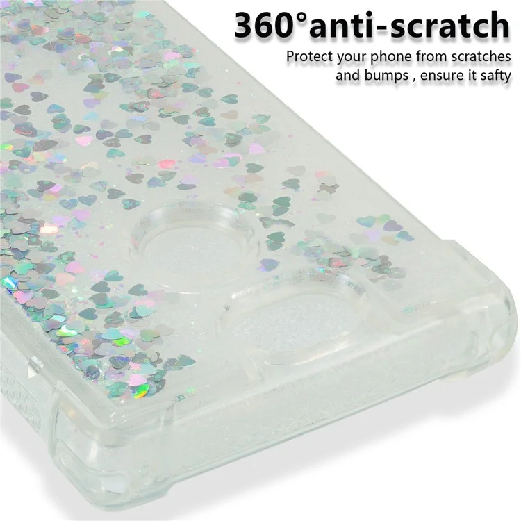 Dynamic Glitter Powder Sequins TPU Shockproof Shell for Sony Xperia XA2 - Silver
