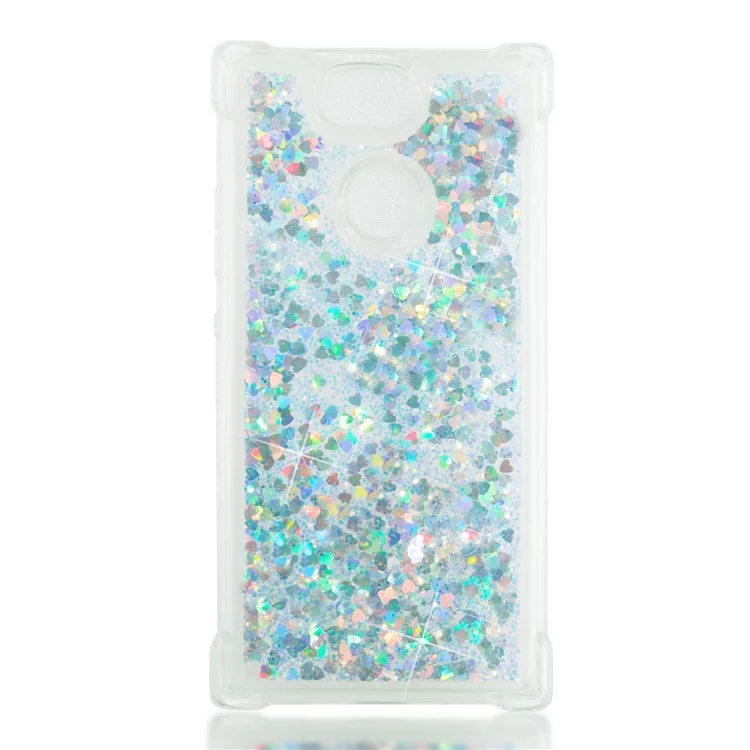 Dynamic Glitter Powder Sequins TPU Shockproof Shell for Sony Xperia XA2 - Silver