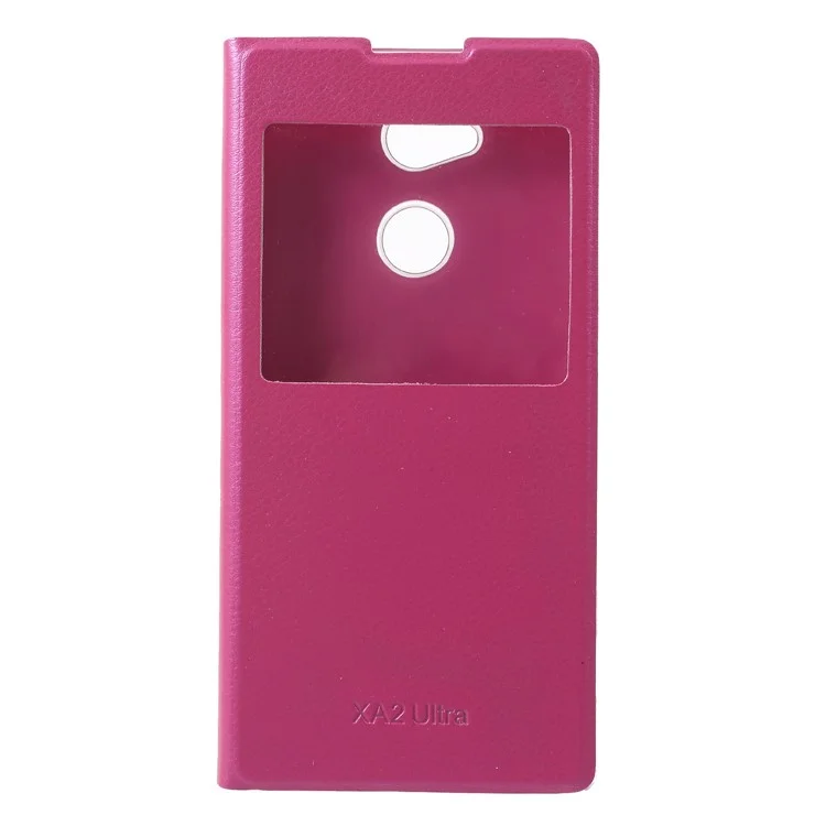 View Window Leather Phone Casing for Sony Xperia XA2 Ultra - Rose