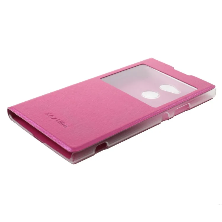 View Window Leather Phone Casing for Sony Xperia XA2 Ultra - Rose