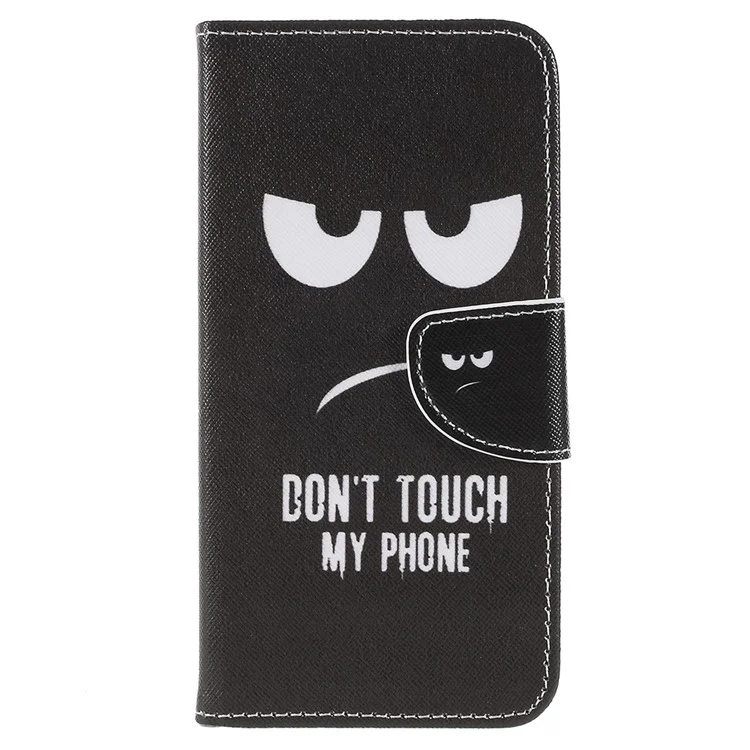 For Sony Xperia XZ2 Cross Texture Patterned Wallet Leather Case - Do not Touch My Phone