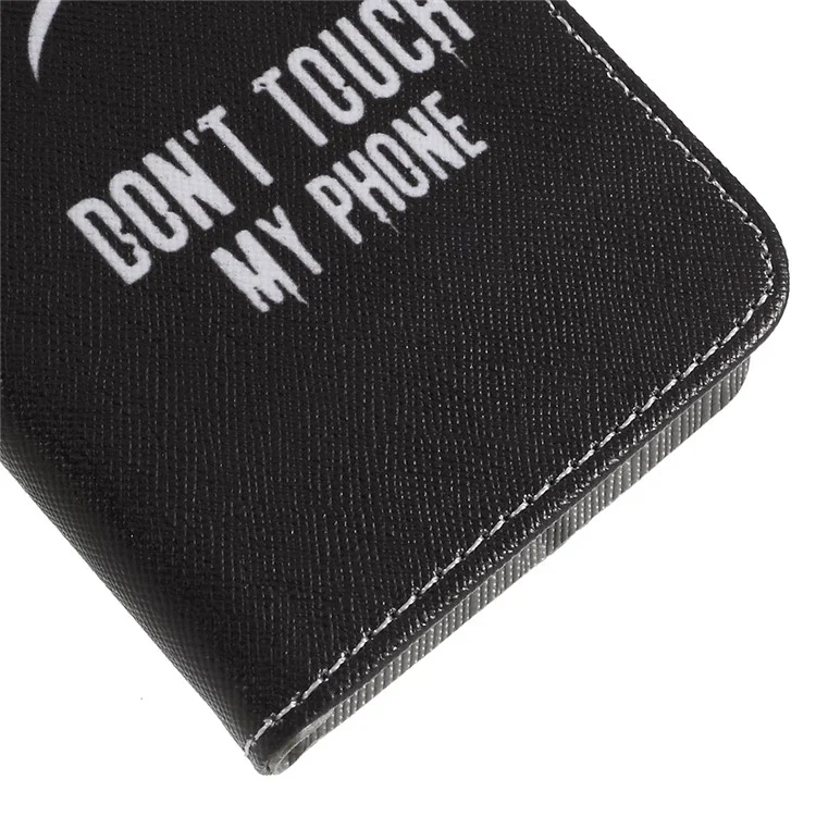 For Sony Xperia XZ2 Cross Texture Patterned Wallet Leather Case - Do not Touch My Phone
