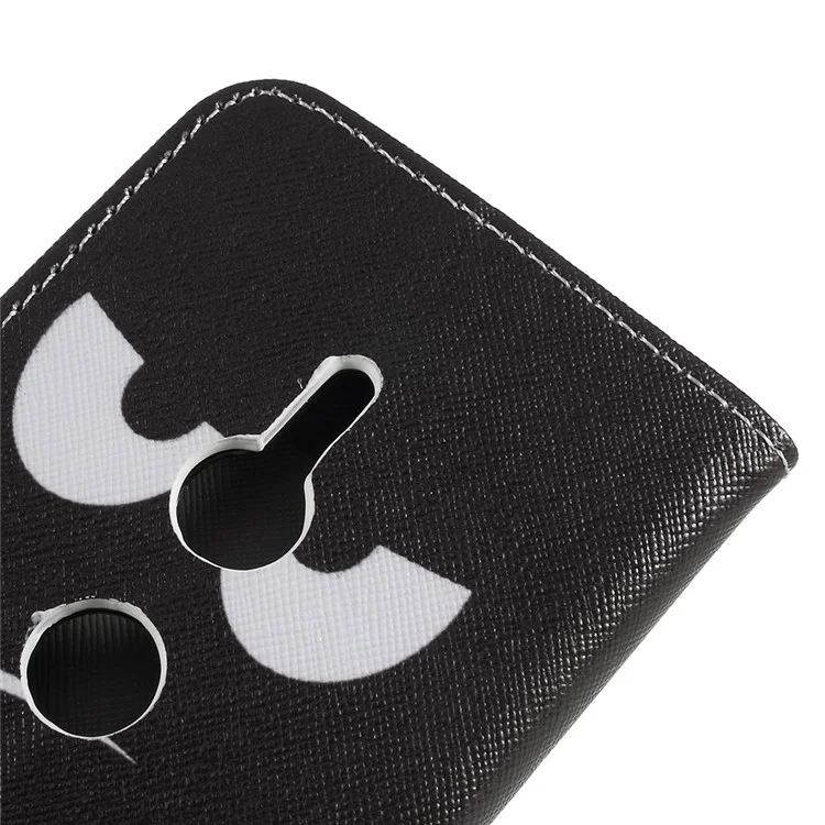 For Sony Xperia XZ2 Cross Texture Patterned Wallet Leather Case - Do not Touch My Phone