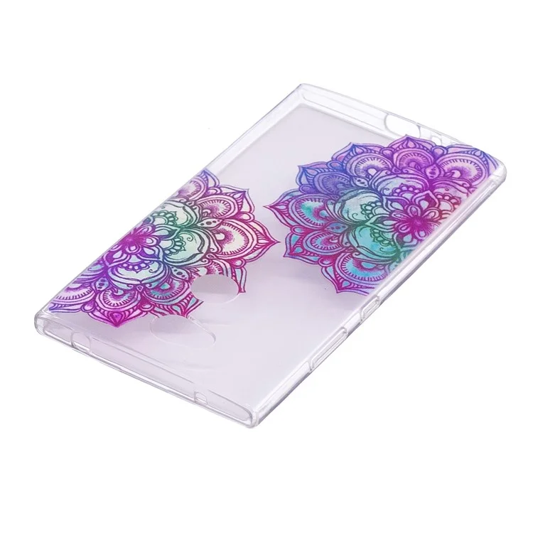 Embossment Patterned Soft TPU Back Phone Case for Sony Xperia L2 - Colorful Lotus