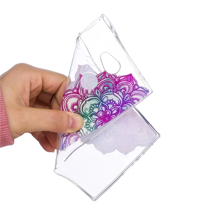 Embossment Patterned Soft TPU Back Phone Case for Sony Xperia L2 - Colorful Lotus