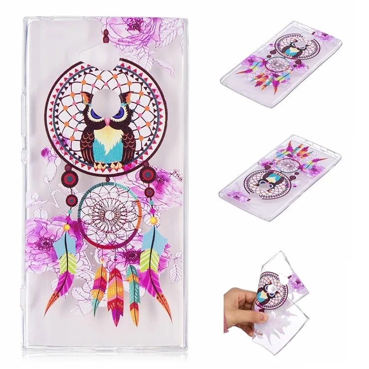 Embossing Patterned TPU Cover Case for Sony Xperia XA2 Ultra - Owl on Dream Catcher