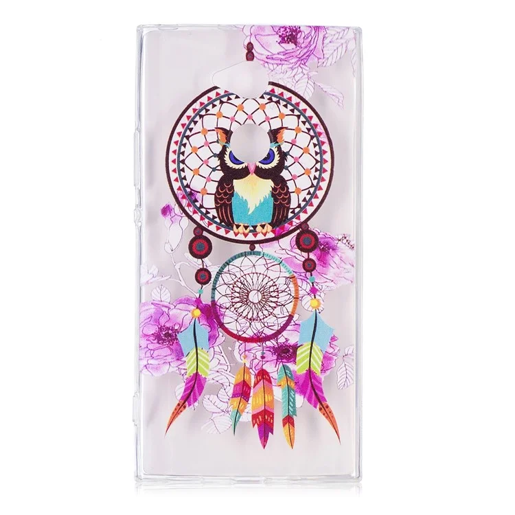Embossing Patterned TPU Cover Case for Sony Xperia XA2 Ultra - Owl on Dream Catcher
