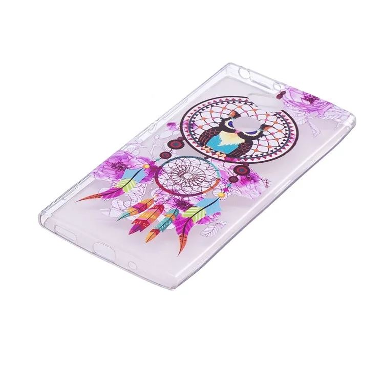 Embossing Patterned TPU Cover Case for Sony Xperia XA2 Ultra - Owl on Dream Catcher