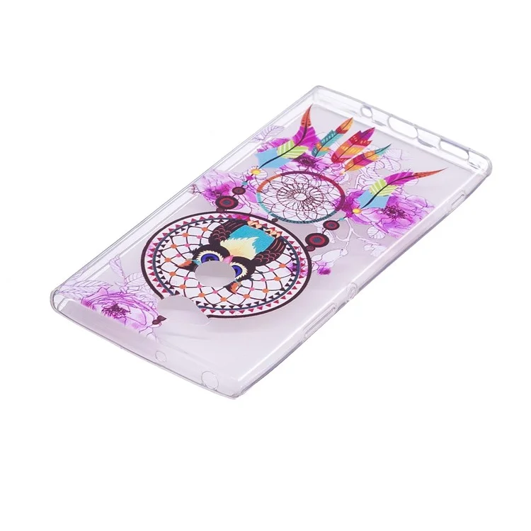 Embossing Patterned TPU Cover Case for Sony Xperia XA2 Ultra - Owl on Dream Catcher