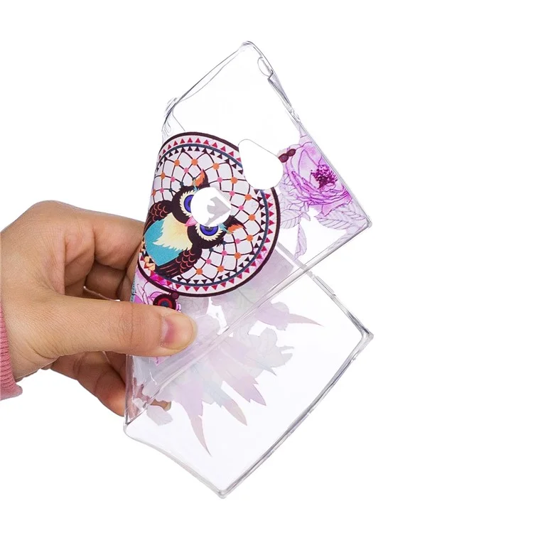 Embossing Patterned TPU Cover Case for Sony Xperia XA2 Ultra - Owl on Dream Catcher