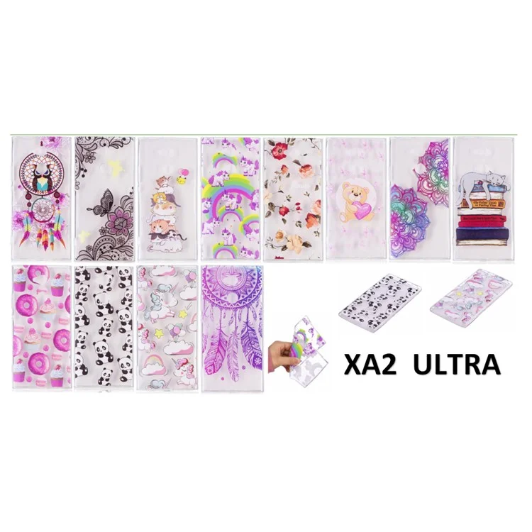 Embossing Patterned TPU Cover Case for Sony Xperia XA2 Ultra - Owl on Dream Catcher