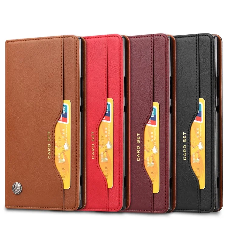 Auto-absorbed Leather Wallet Stand Case for Sony Xperia XA2 Ultra - Black
