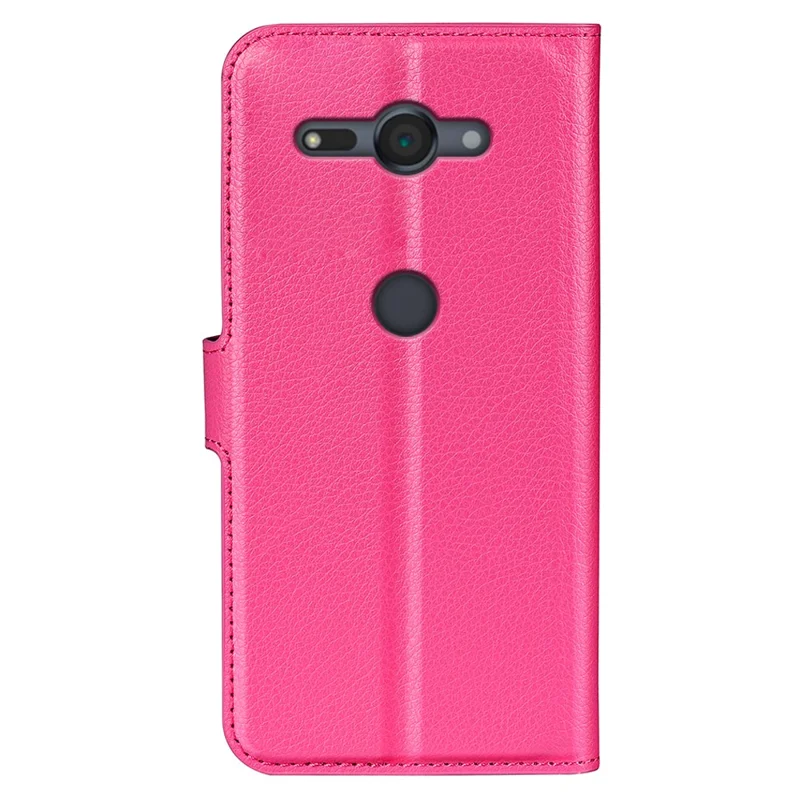 Litchi Texture PU Leather Wallet Stand Phone Case for Sony Xperia XZ2 Compact - Rose