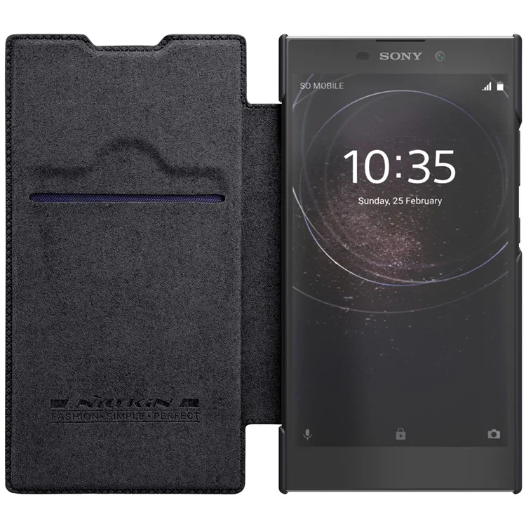 NILLKIN Qin Series Card Holder Leather Mobile Case for Sony Xperia L2 - Black