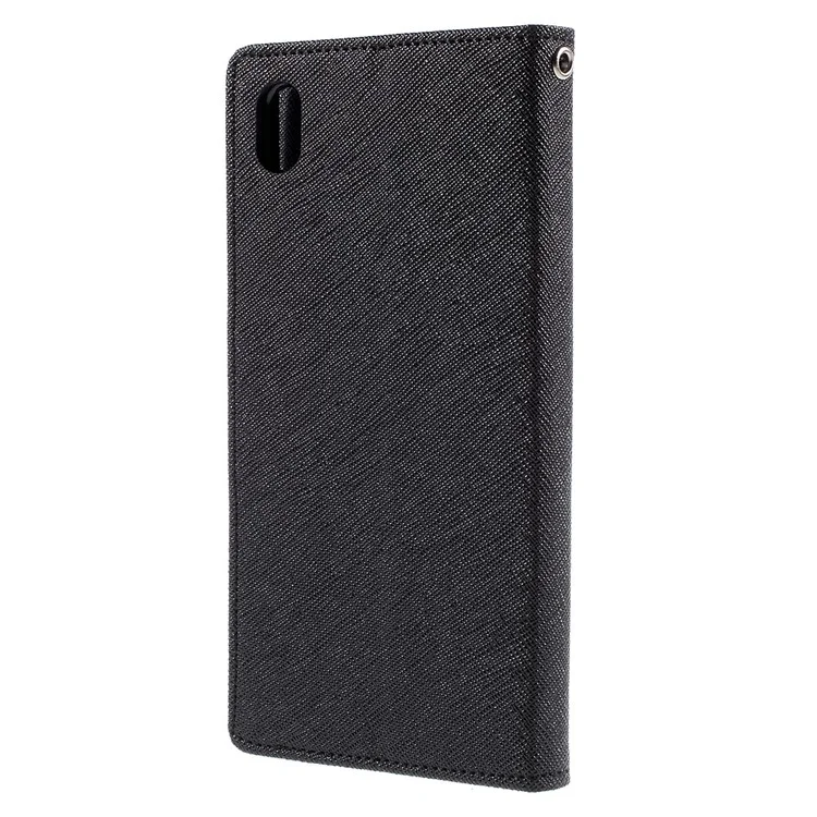MERCURY GOOSPERY Leather Wallet Case for Sony Xperia Z5 / Z5 Dual with Stand - Black