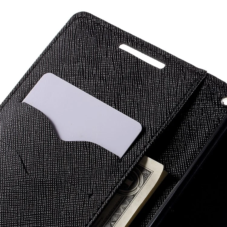 MERCURY GOOSPERY Leather Wallet Case for Sony Xperia Z5 / Z5 Dual with Stand - Black