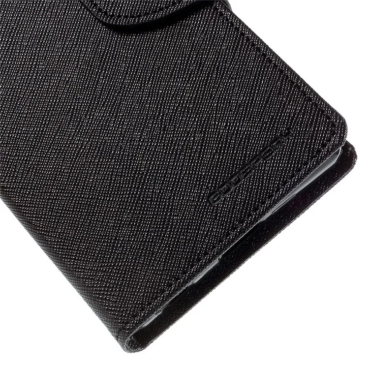 MERCURY GOOSPERY Leather Wallet Case for Sony Xperia Z5 / Z5 Dual with Stand - Black