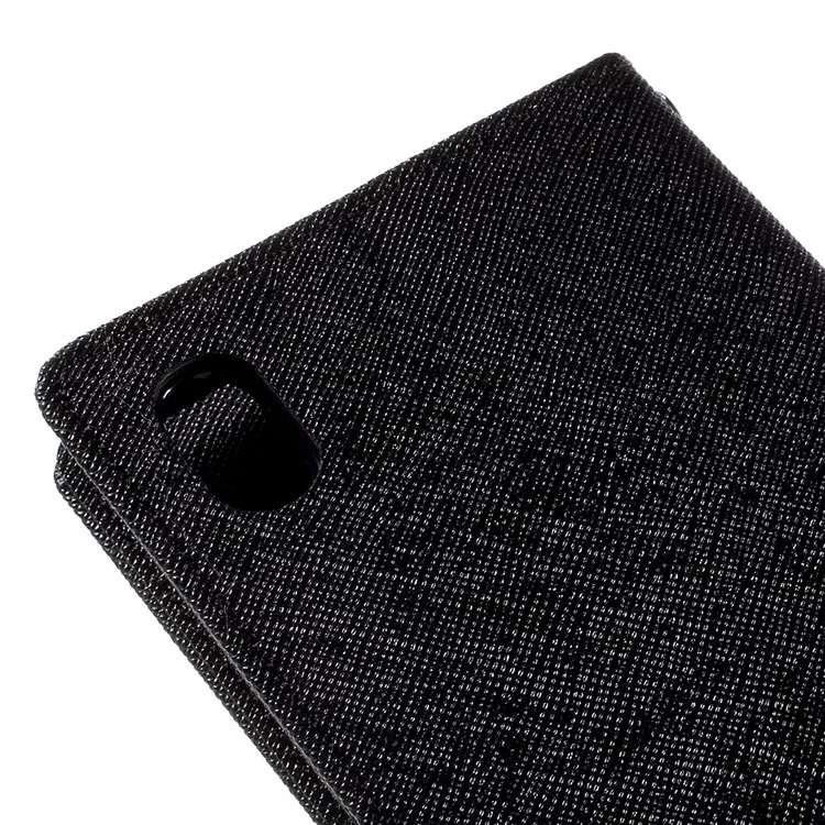 MERCURY GOOSPERY Leather Wallet Case for Sony Xperia Z5 / Z5 Dual with Stand - Black