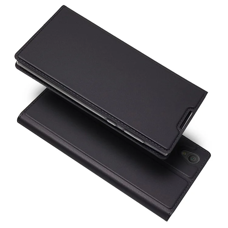 Auto-absorbed Stand Leather Card Holder Mobile Case for Sony Xperia L1 - Black