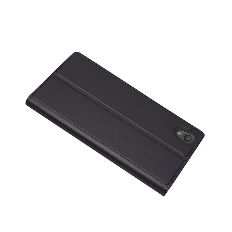 Auto-absorbed Stand Leather Card Holder Mobile Case for Sony Xperia L1 - Black