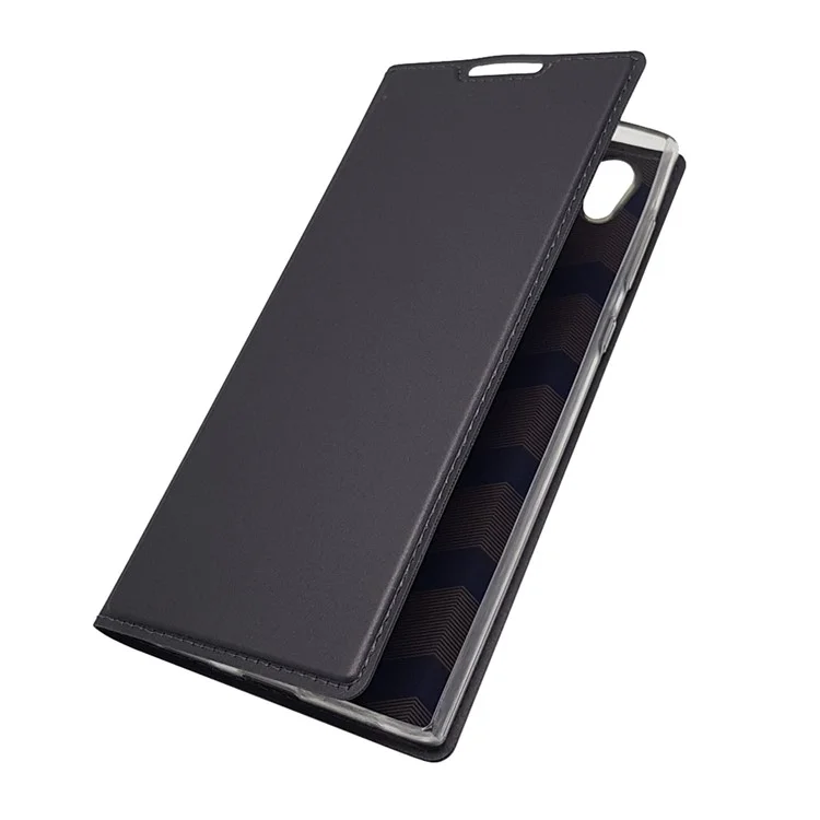 Auto-absorbed Stand Leather Card Holder Mobile Case for Sony Xperia L1 - Black