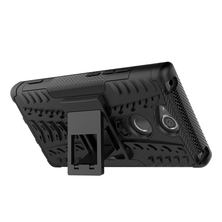 Anti-slip PC + TPU Hybrid Case with Kickstand for Sony Xperia XA2 - Black