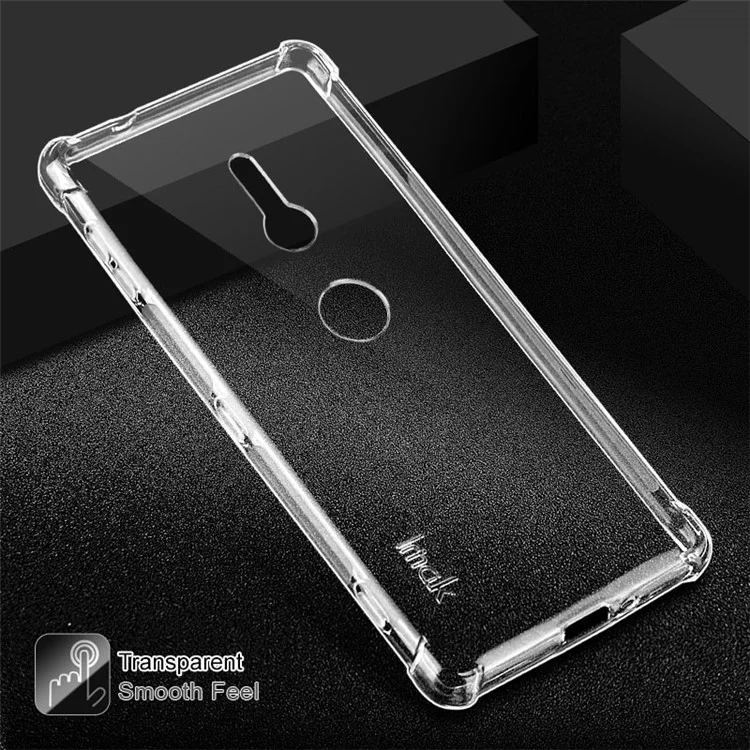 Imak Skin Feel Anti-drop TPU Téléphone Case + Film D'écran Résistant à L'explosion Pour Sony Xperia XZ2 - Transparent