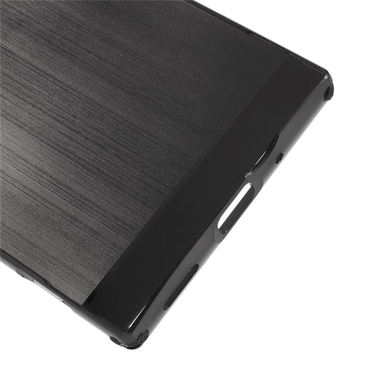 Electroplated Metal Bumper + Brushed PC Back Panel Slide-on Case for Sony Xperia XA2 Ultra - Black