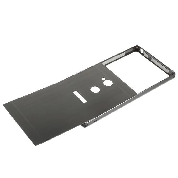 Electroplated Metal Bumper + Brushed PC Back Panel Slide-on Case for Sony Xperia XA2 Ultra - Black