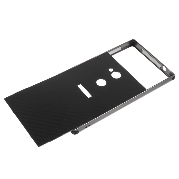 Slide-on Drop-proof Brushed PC Plate + Metal Bumper Hybrid Cover for Sony Xperia L2 - Black