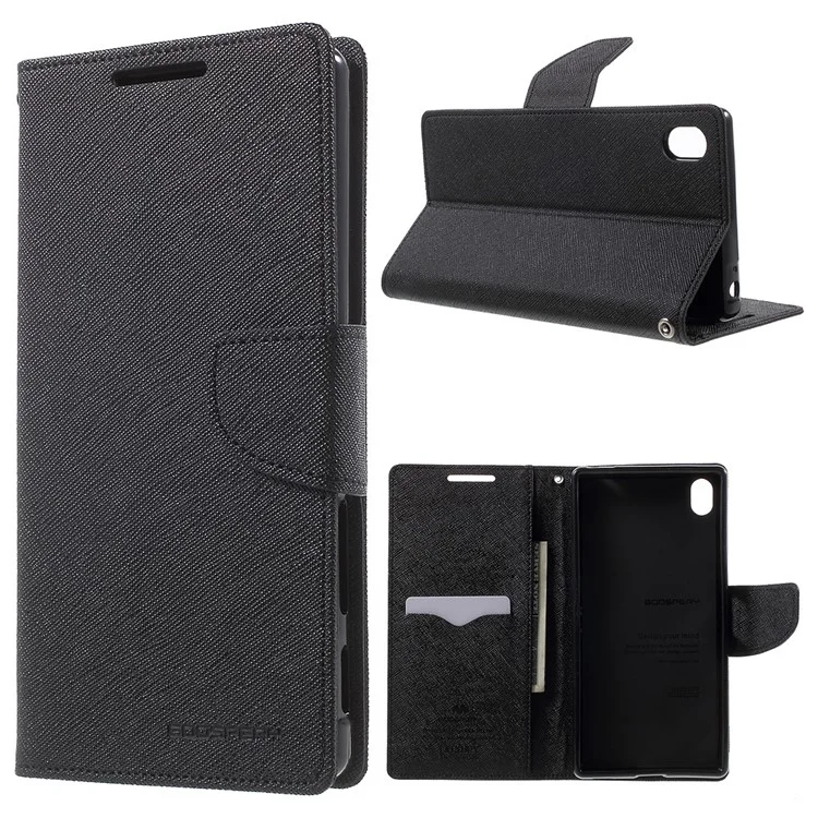 MERCURY GOOSPERY Wallet Leather Case for Sony Xperia Z5 Premium / Premium dual - Black
